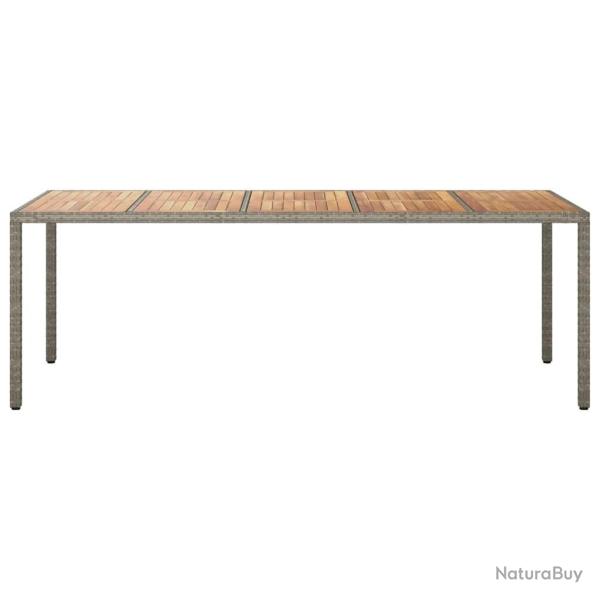Table de Restauration de Jardin Grise 250x100x75 cm Rattan Poly