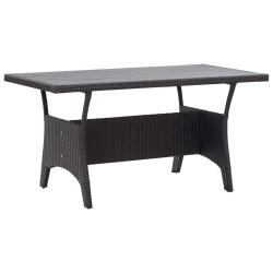 Table de jardin noir 120x70x66 cm R&eacute;sine tress&eacute;e