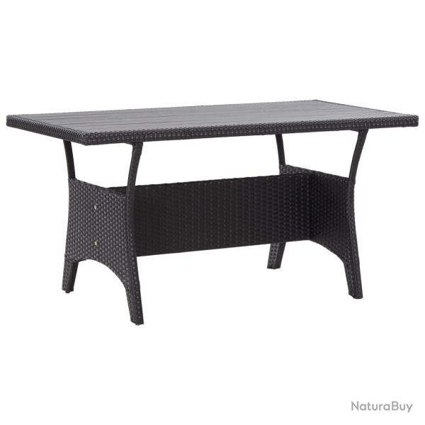 Table de jardin noir 120x70x66 cm Rsine tresse