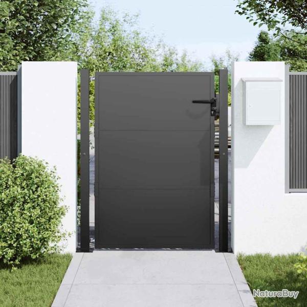 Porte de Jardin Noir 100 x 125 cm Acier peint par poudre