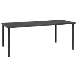 Table &agrave; d&icirc;ner d'ext&eacute;rieur Anthracite 190x90x74 cm Acier