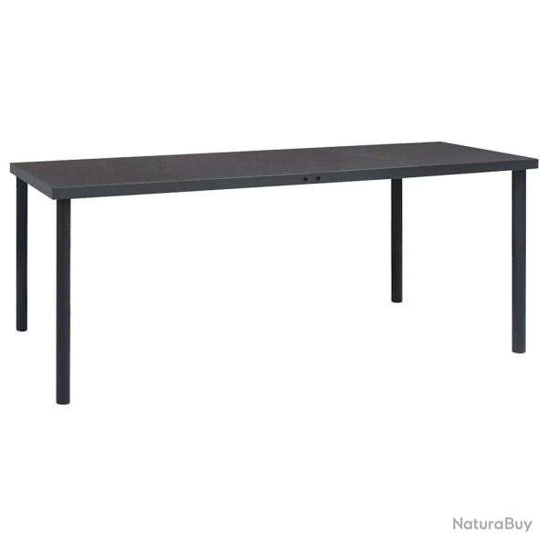 Table  dner d'extrieur Anthracite 190x90x74 cm Acier