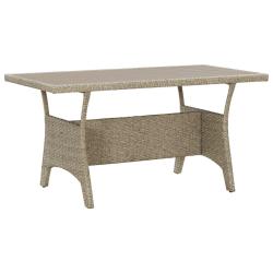 Table de jardin Gris 120x70x66 cm R&eacute;sine tress&eacute;e