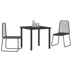 Chaises Ext&eacute;rieures Noires 3 pcs Noir 80 x 80 x 73 cm