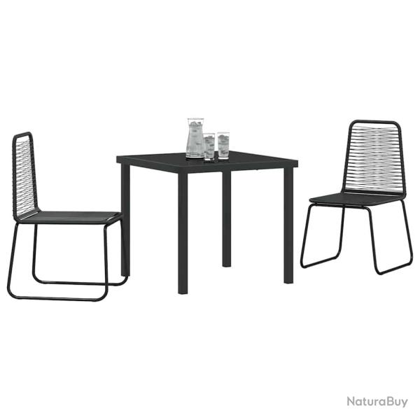 Chaises Ext�rieures Noires 3 pcs Noir 80 x 80 x 73 cm