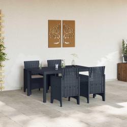 Ensemble de Repas de Jardin 5 pcs Anthracite 150 x 100 x 73 cm