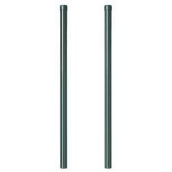 Poteau de cl&ocirc;ture. 2 pcs Vert 100 cm Acier peint par poudre