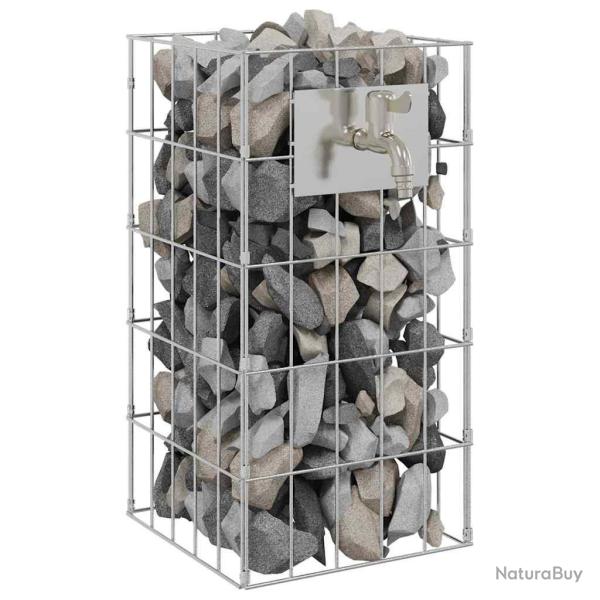 Colonne Gabion avec Robinet 50x25x25 cm Acier Inoxydable