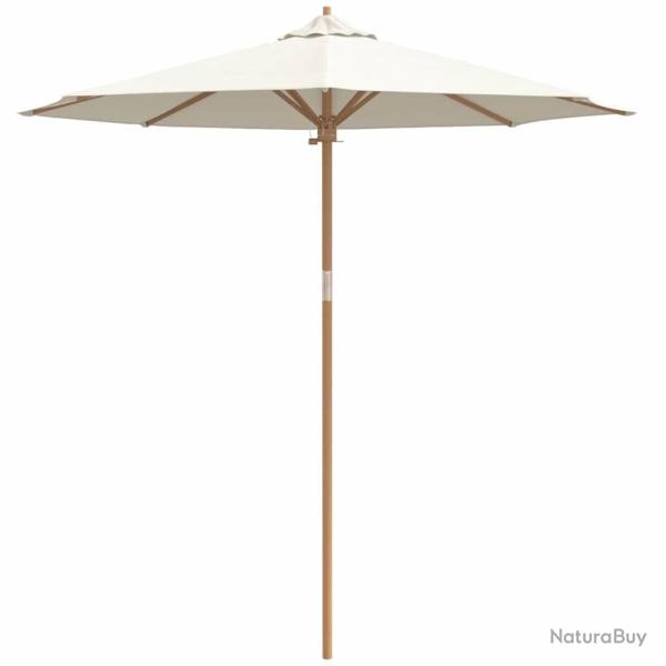 Parasol de jardin en blanc crme, 240 x 260 cm en bambou
