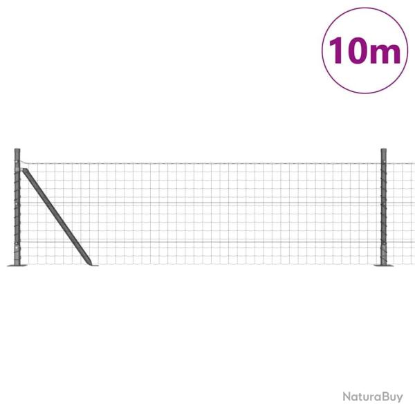 Cl�ture Euro avec 7 poteaux � bride 0,6 x 10 m en acier galvanis�