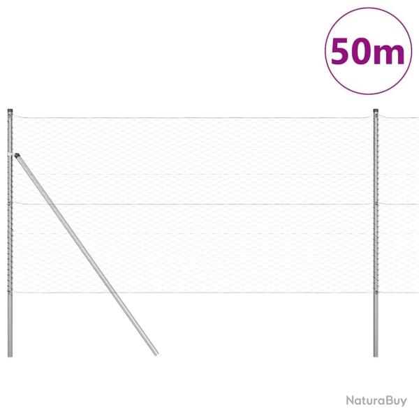 Cl�ture hexagonale 1.4x50 m en acier galvanis�