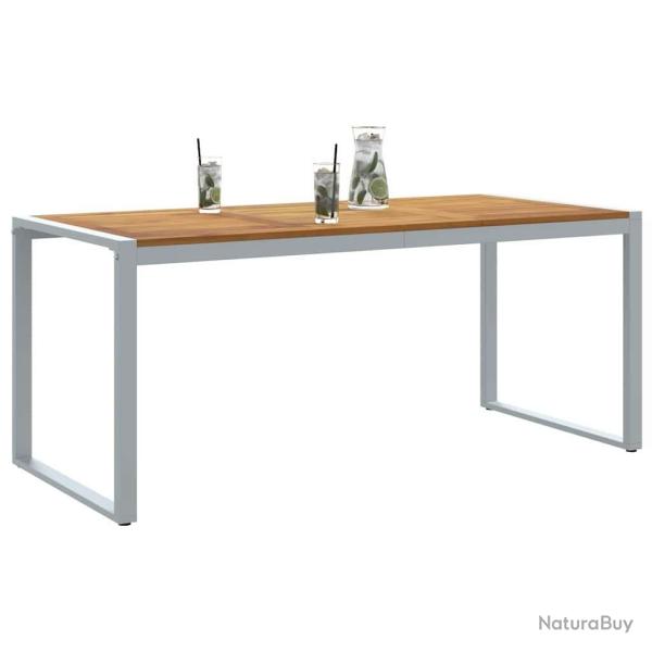 Table de repas d'extrieur Grise 180x90x75 cm Acier et Bois massif Acacia