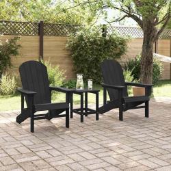 Chaises Adirondack 2 pcs Noires 74x82x90 cm HDPE