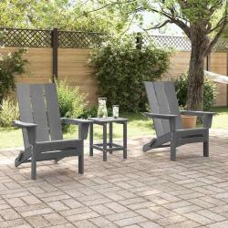 Chaises Adirondack pliables 2 pcs Gris clair 74,5x80,5x90 cm HDPE