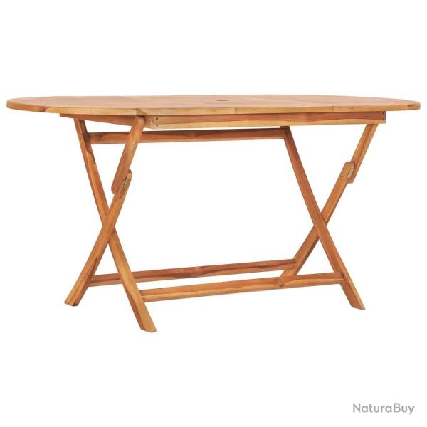 Table pliable de jardin 160x80x75 cm Bois de teck solide