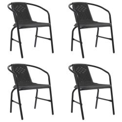 Chaises de jardin lot de 4 Rotin plastique et acier 110 kg