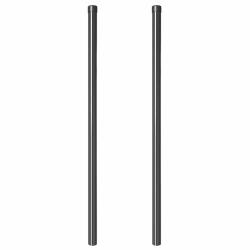 Poteau de cl&ocirc;ture. 2 pcs Gris 110 cm Acier peint par poudre