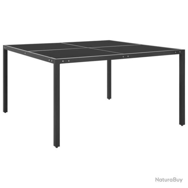 Table de jardin Anthracite 130x130x72 cm Acier et verre