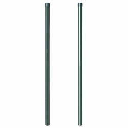 Poteau de cl&ocirc;ture. 2 pcs Vert 110 cm Acier peint par poudre