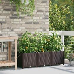 Jardini&egrave;res de jardin 1 pc Marron 120 x 40 x 37.5 cm Plastique