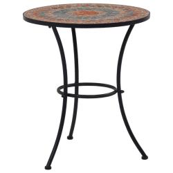 Table de bistro mosa&iuml;que Orange/gris 60 cm C&eacute;ramique