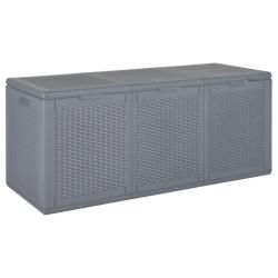 Bo&icirc;te de rangement de jardin gris PP rotin 270 L