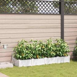 Jardini&egrave;res de jardin 1 pc Blanc 160 x 40 x 22 cm Plastique