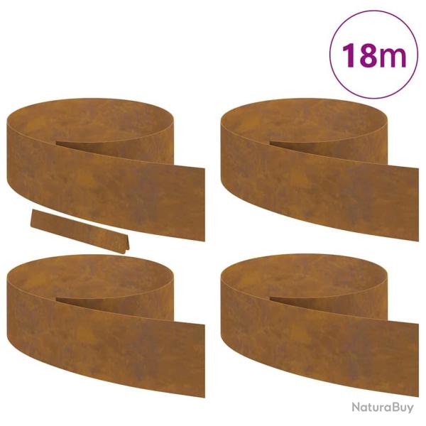 Bordure de jardin 4 pcs Rouill� 450 x 20 cm