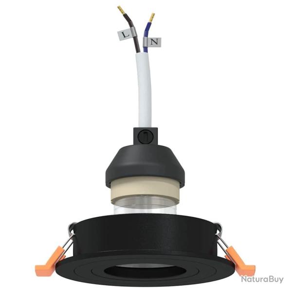 Projecteurs encastr�s 24 pcs ronds GU10 noir �91 mm