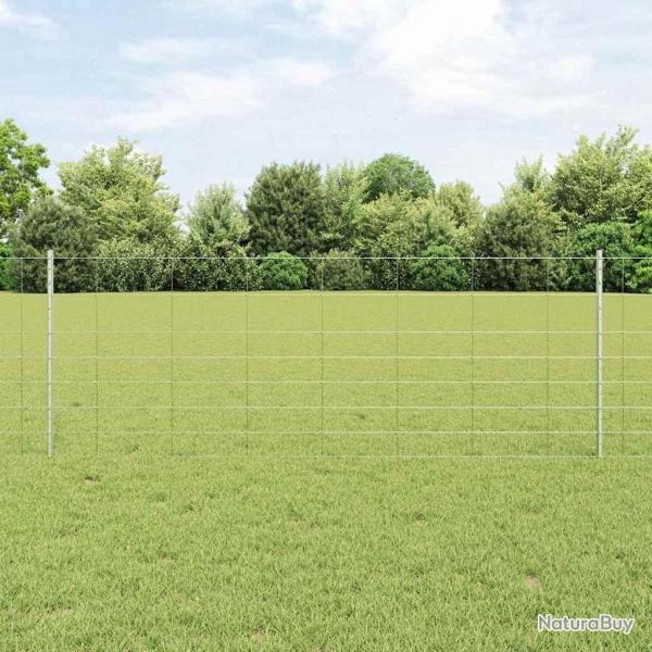 Poteaux de grillage 11 pcs U-Channel 80 cm Acier galvanis�