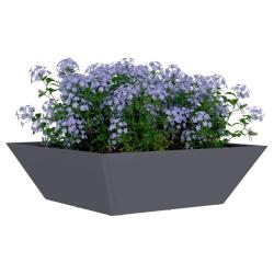 Jardini&egrave;re en bol anthracite 50x50x15 cm en acier