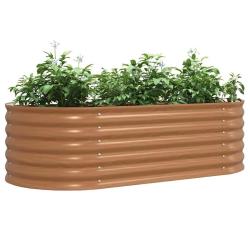 Jardin Sur&eacute;lev&eacute; Marron avec Aspect Bois 160x80x44 cm Acier