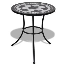 Table de bistro Noir et blanc 60 cm Mosa&iuml;que