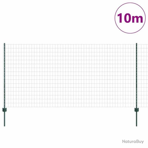 Cl�ture Euro avec 5 poteaux U, Vert, 1,2 x 10 m en Acier