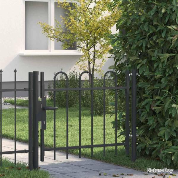 Porte de Cl�ture Gris 100 x 75 cm Acier rev�tu de poudre