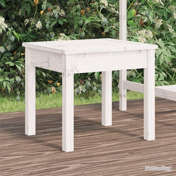 Banc de jardin blanc 50x44x45 cm bois massif de pin
