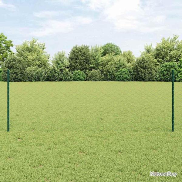 Pieux de Cl�ture 5 pcs U-Channel Vert 80 cm Acier