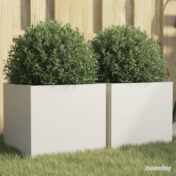 Jardini�res 2 pcs blanc 32x30x29 cm acier