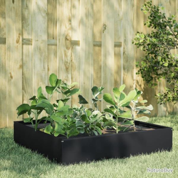 Lit sur�lev� de jardin noir 100x100x33,5 cm acier