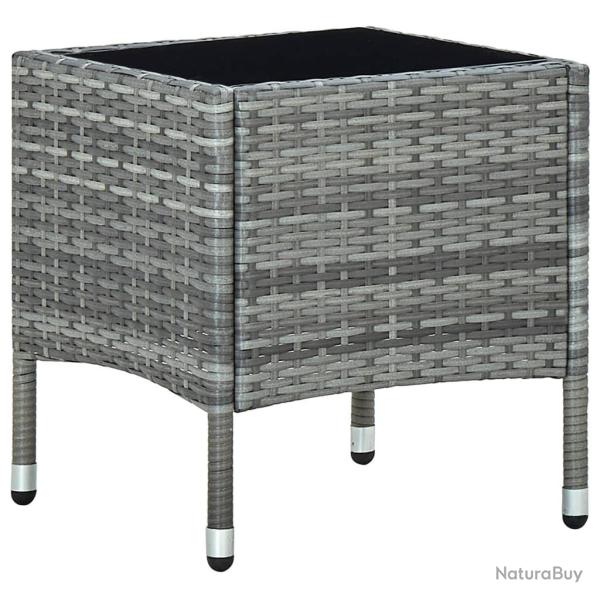 Table de jardin Gris 40x40x45 cm Rsine tresse