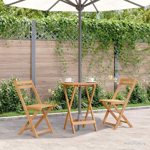 Table pliable de jardin 60x75 cm bois d'acacia massif