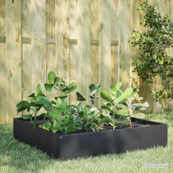Lit sur�lev� de jardin anthracite 100x100x33,5 cm acier