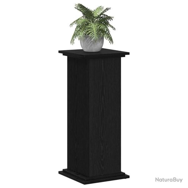 Support de plante en ch�ne noir 33x33x80 cm, en bois agglom�r�