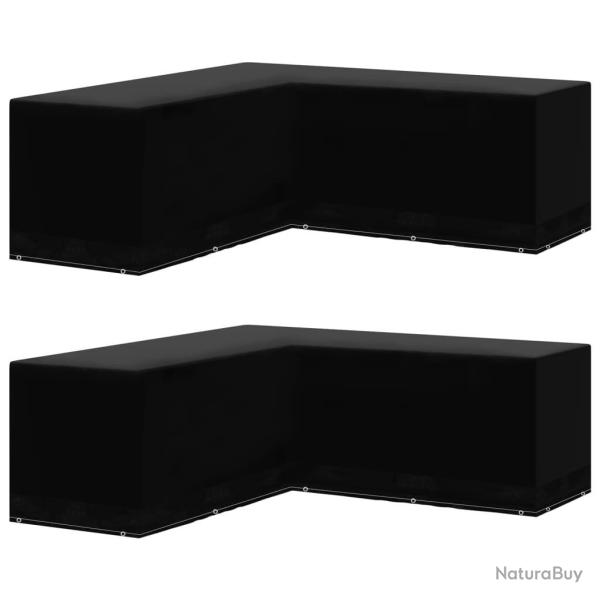 Housses de salon de jardin 2pcs Forme L 12 oeillets 250x250x90cm
