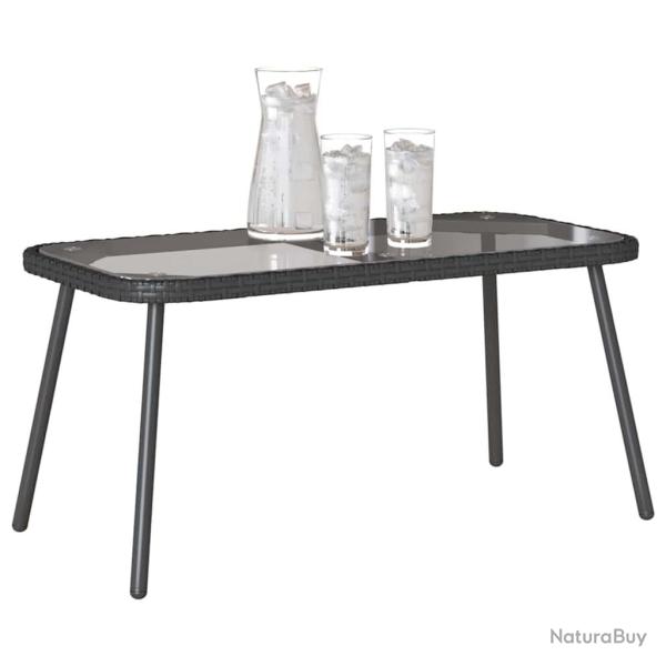 Table basse Noir 90x45x42 cm en Poly Rattan
