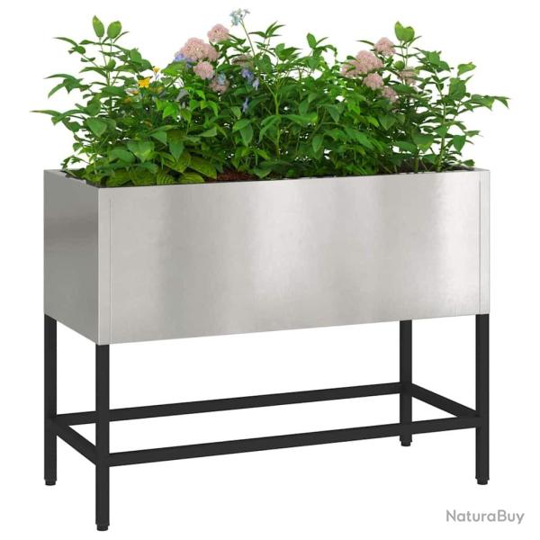 Jardinier sur�lev� 60x26x45 cm en acier inoxydable
