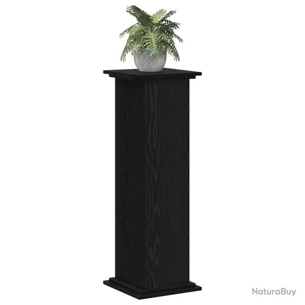 Support de plante en ch�ne noir, 33 x 33 x 100 cm, en bois reconstitu�.