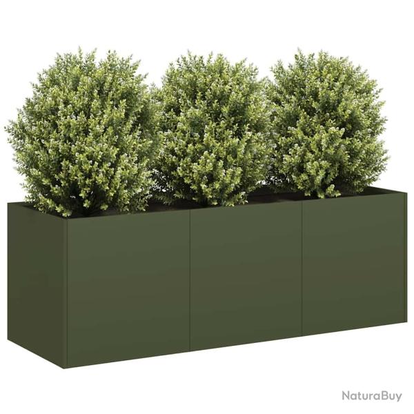 Jardini�re vert olive 120x40x40 cm acier lamin� � froid