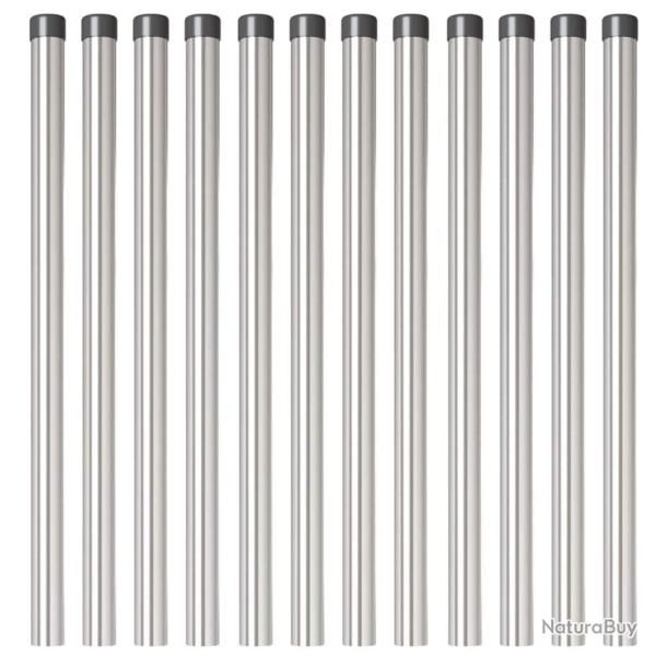 Poteaux de cl�ture 12 pcs Argent 80 cm Acier galvanis�