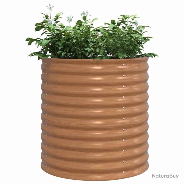 Lit de jardin sur�lev� marron avec aspect bois 80x80x81 cm en acier